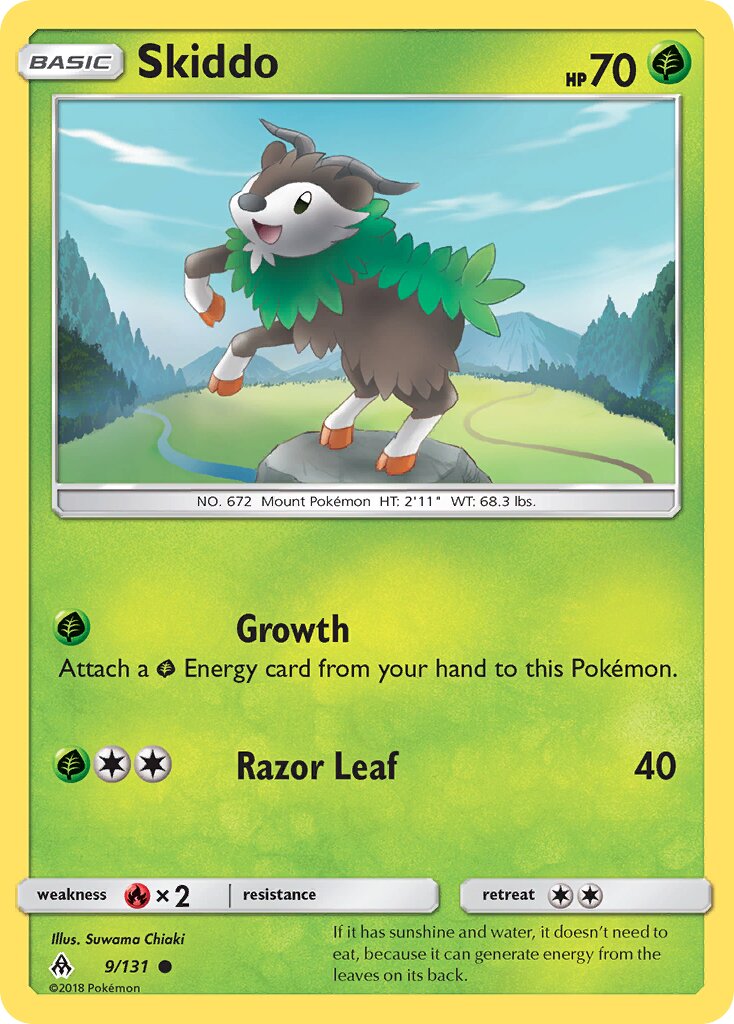 Skiddo 009/140 — Forbidden Light (English Pokémon TCG card)