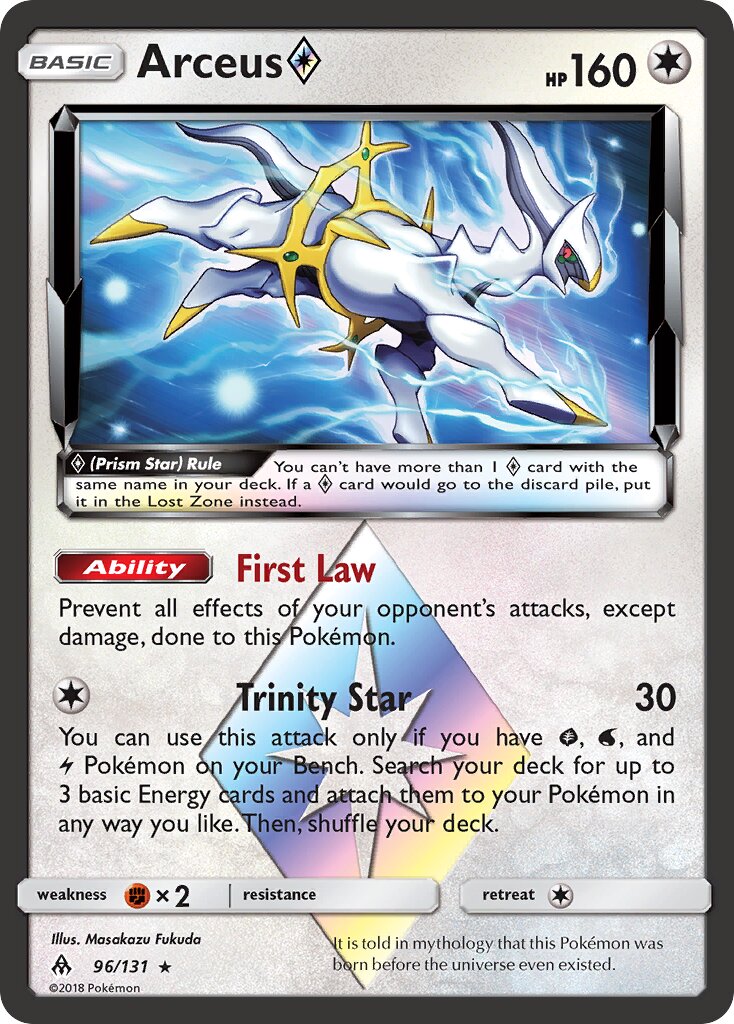 Arceus ◇ 096/140 — Forbidden Light (English Pokémon TCG card)
