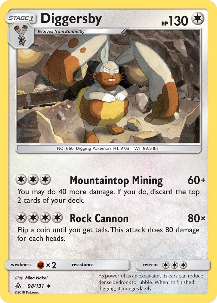 Diggersby 098/140 — Forbidden Light (English Pokémon TCG card)