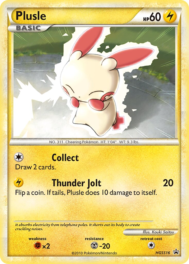 Plusle 016/16 — HeartGold & SoulSilver Promos (English Pokémon TCG card)