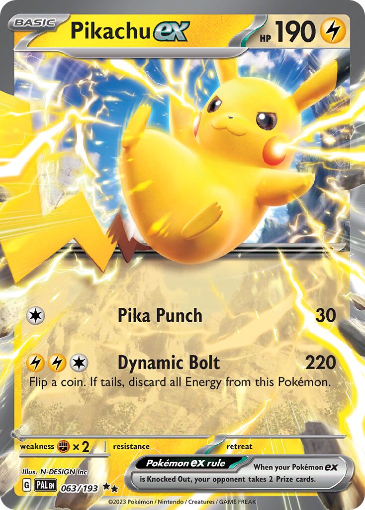 Pikachu ex 063 — Holiday Calendar 2024 (English Pokémon TCG card)