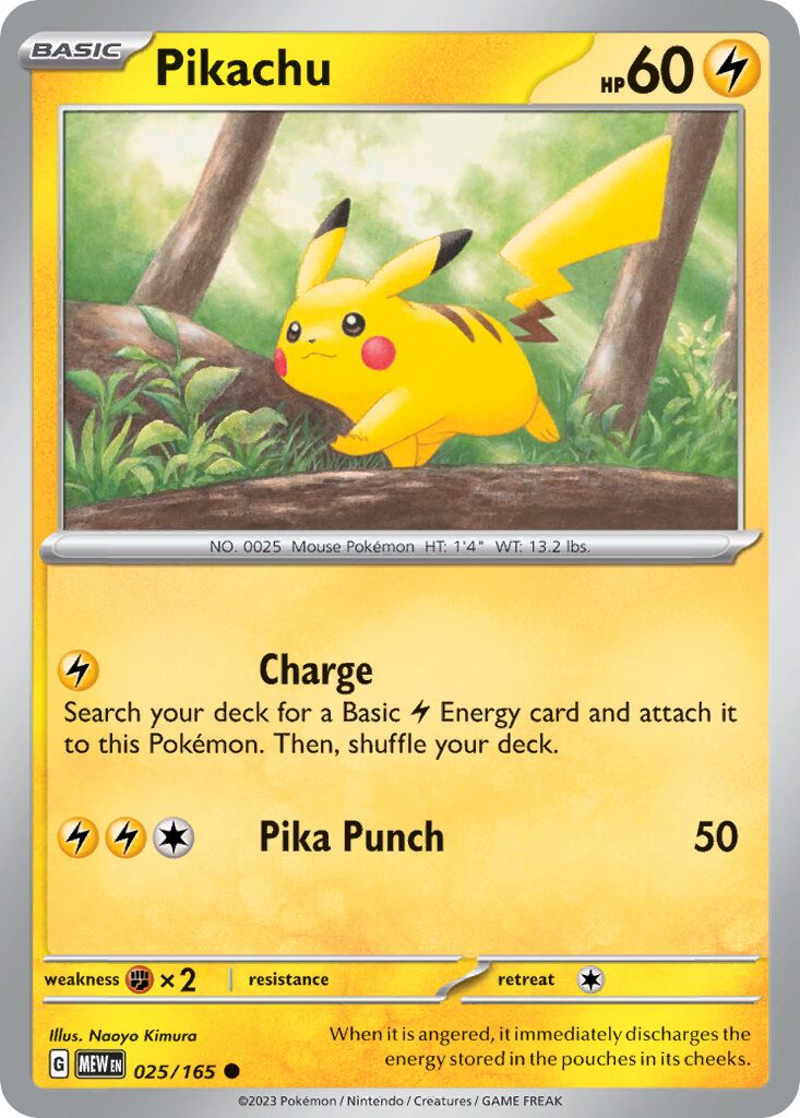 Pikachu 025 — Holiday Calendar 2025 (English Pokémon TCG card)