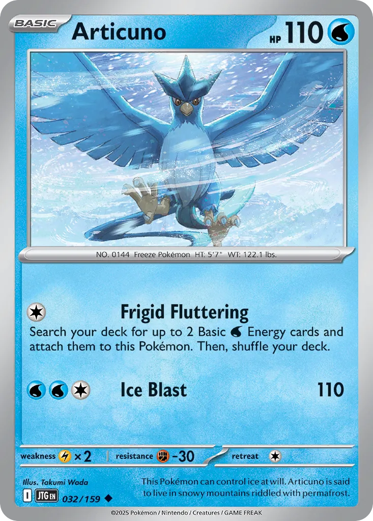 Articuno 032 — Holiday Calendar 2025 (English Pokémon TCG card)