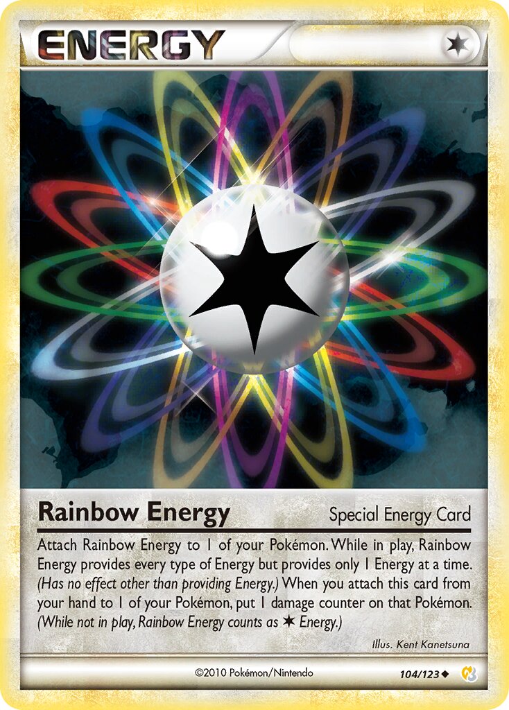 Rainbow Energy 104 — HeartGold & SoulSilver (English Pokémon TCG card)