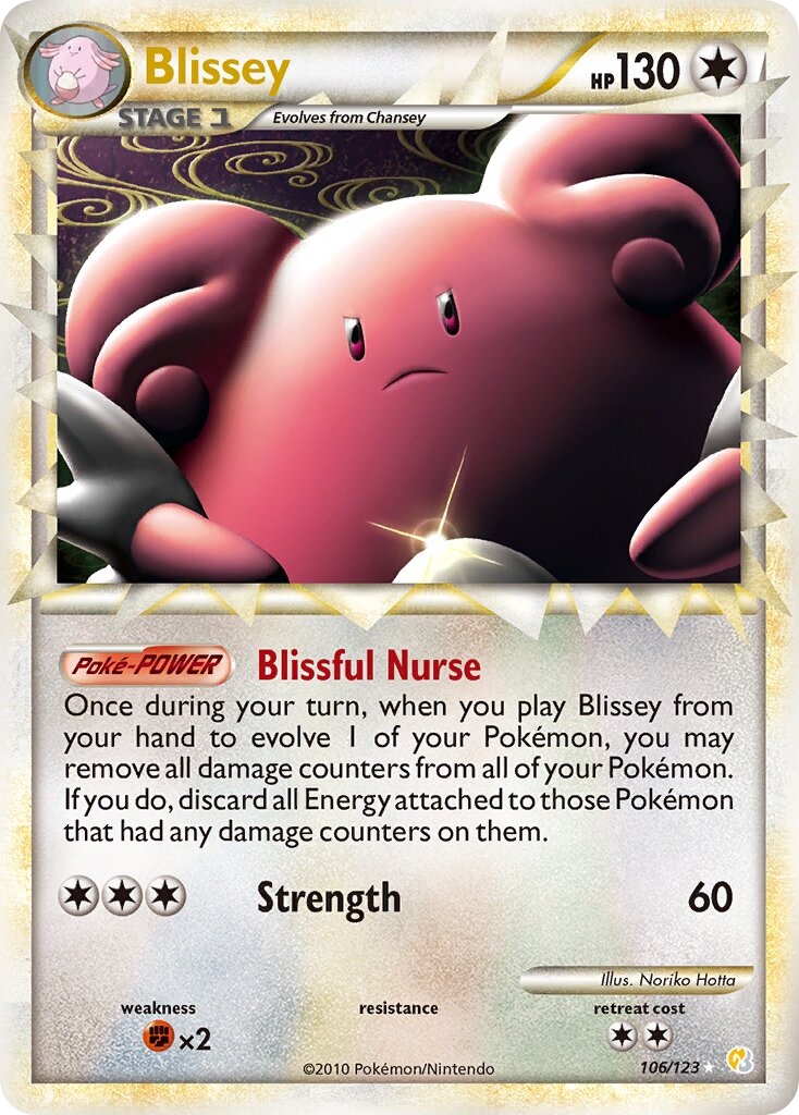 Blissey 106 — HeartGold & SoulSilver (English Pokémon TCG card)