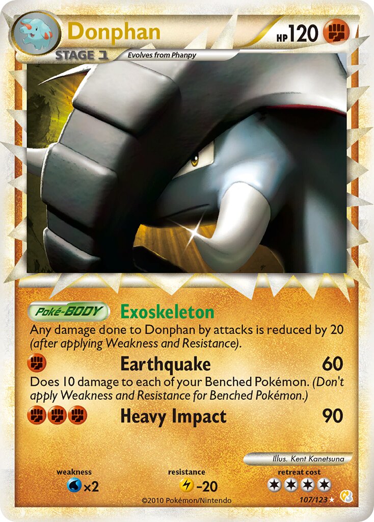 Donphan 107 — HeartGold & SoulSilver (English Pokémon TCG card)