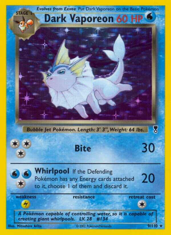 Dark Vaporeon 009/110 — Legendary Collection (English Pokémon TCG card)