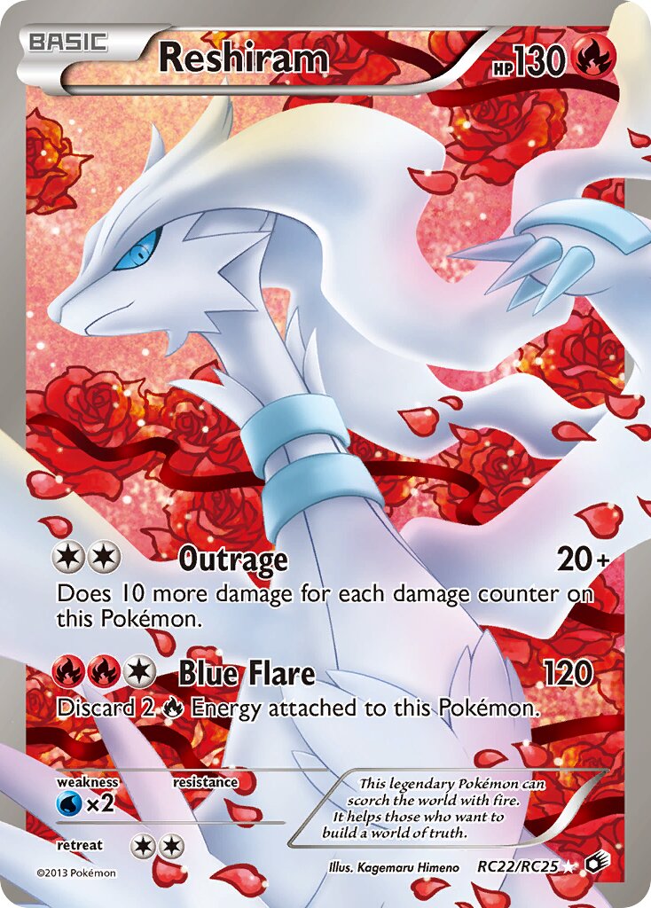 Reshiram 022 — Legendary Treasures (Radiant Collection) (English Pokémon TCG card)