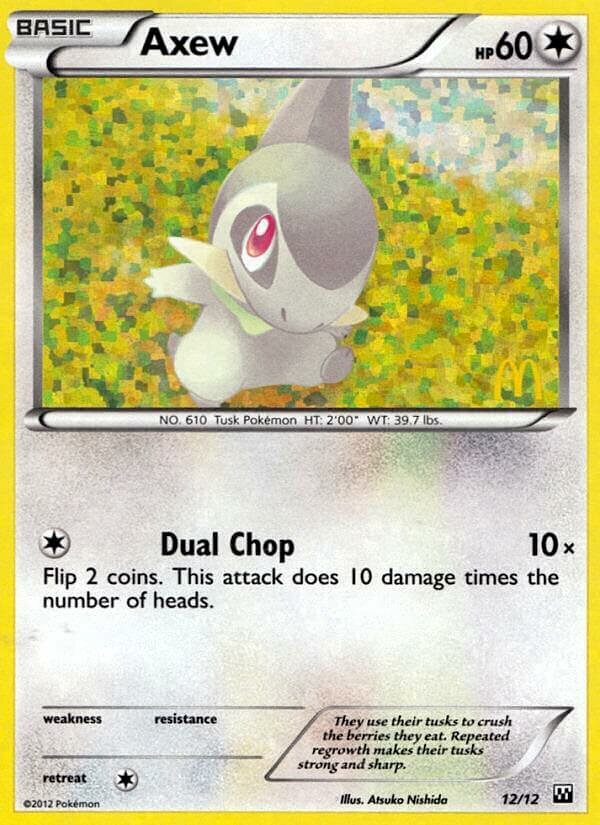Axew 012/12 — Collezione McDonald's 2012 (Italian Pokémon TCG card)