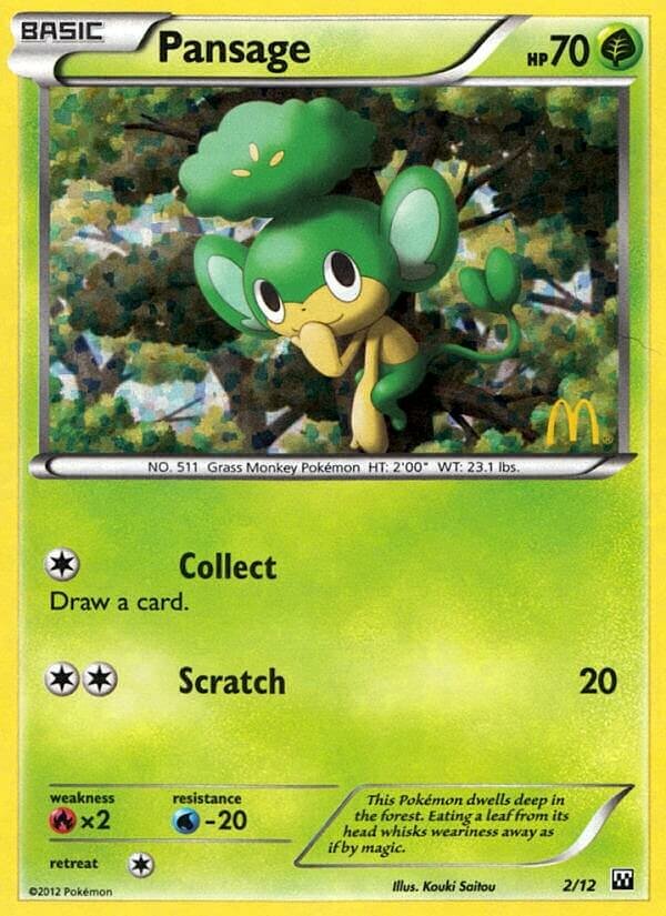 Pansage 002/12 — Collezione McDonald's 2012 (Italian Pokémon TCG card)