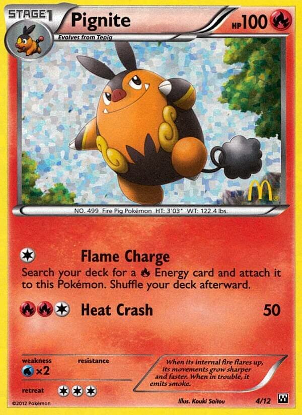 Pignite 004/12 — Collezione McDonald's 2012 (Italian Pokémon TCG card)