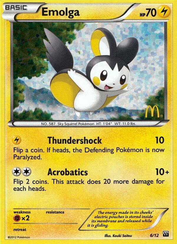 Emolga 006/12 — Collezione McDonald's 2012 (Italian Pokémon TCG card)