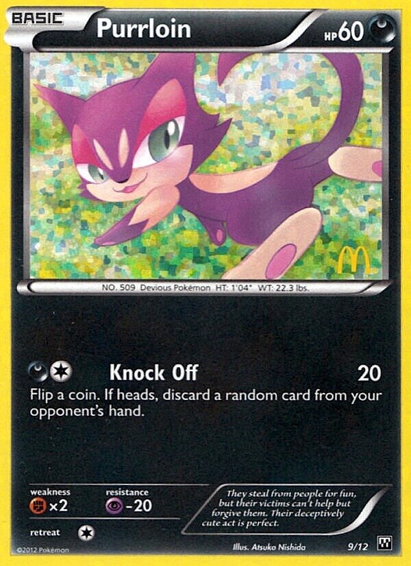 Purrloin 009/12 — Collezione McDonald's 2012 (Italian Pokémon TCG card)