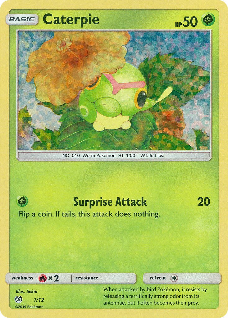 Caterpie 001/12 — Collezione McDonald's 2019 (Italian Pokémon TCG card)