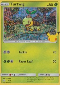 Turtwig 004/25 — McDonald's 25th Anniversary (2021): Additionals (English Pokémon TCG card)
