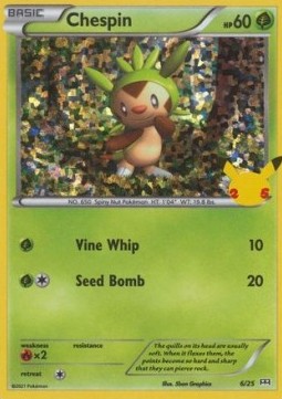 Chespin 006/25 — McDonald's 25th Anniversary (2021): Additionals (English Pokémon TCG card)