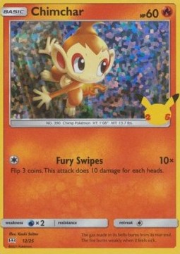 Chimchar 012/25 — McDonald's 25th Anniversary (2021): Additionals (English Pokémon TCG card)