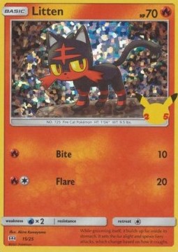 Litten 015/25 — McDonald's 25th Anniversary (2021): Additionals (English Pokémon TCG card)