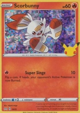 Scorbunny 016/25 — McDonald's 25th Anniversary (2021): Additionals (English Pokémon TCG card)