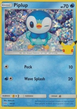 Piplup 020/25 — McDonald's 25th Anniversary (2021): Additionals (English Pokémon TCG card)