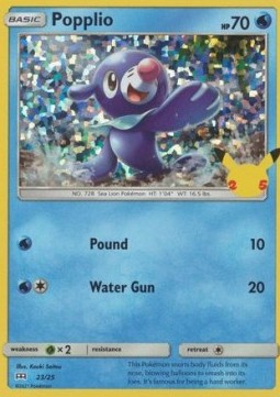 Popplio 023/25 — McDonald's 25th Anniversary (2021): Additionals (English Pokémon TCG card)