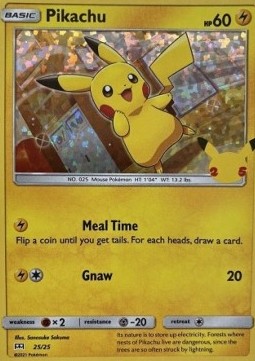 Pikachu 025/25 — McDonald's 25th Anniversary (2021): Additionals (English Pokémon TCG card)