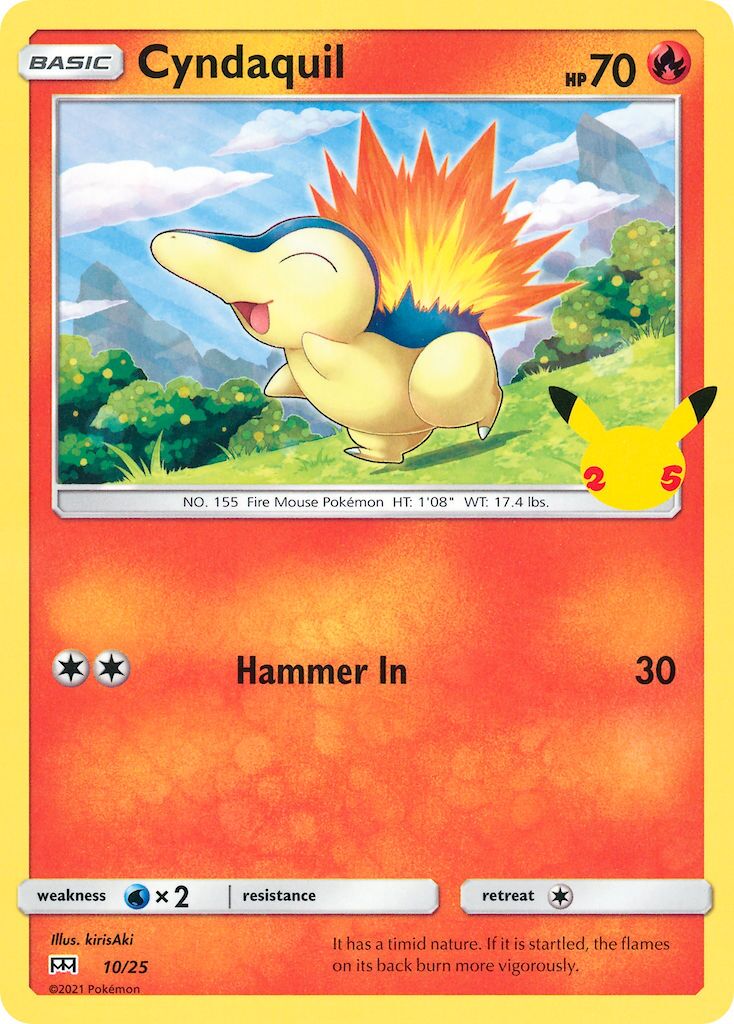 Cyndaquil 010/25 — Collezione McDonald's 25° Anniversario (2021) (Italian Pokémon TCG card)