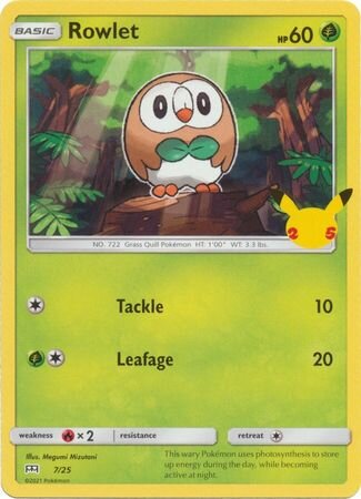 Rowlet 007/25 — McDonald's 25th Anniversary (2021) (English Pokémon TCG card)