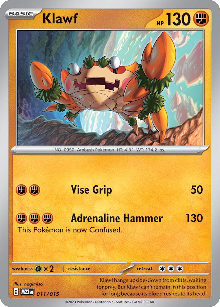 Klawf 011/15 — Battaglia Match McDonald's 2023 (Italian Pokémon TCG card)
