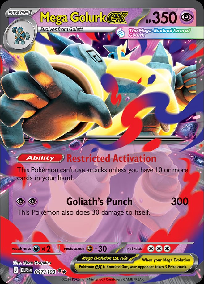 Mega Golurk ex 047 — Delta Reign (English Pokémon TCG card)