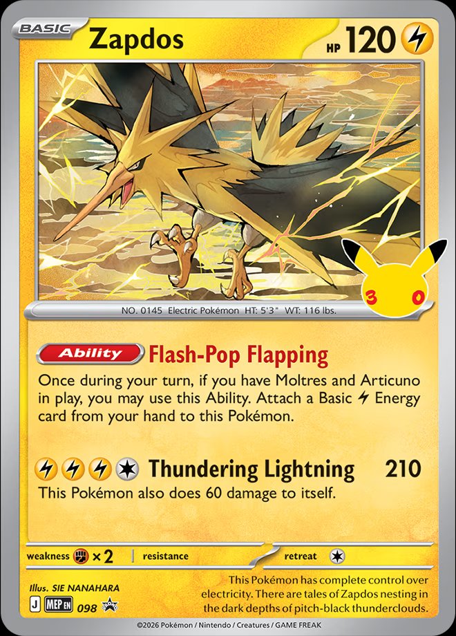Zapdos 98 — Mega Evolution Promos (English Pokémon TCG card)