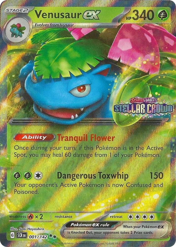 Venusaur ex (Stellar Crown Stamp) 001/142 — Miscellaneous Cards & Products (English Pokémon TCG card)