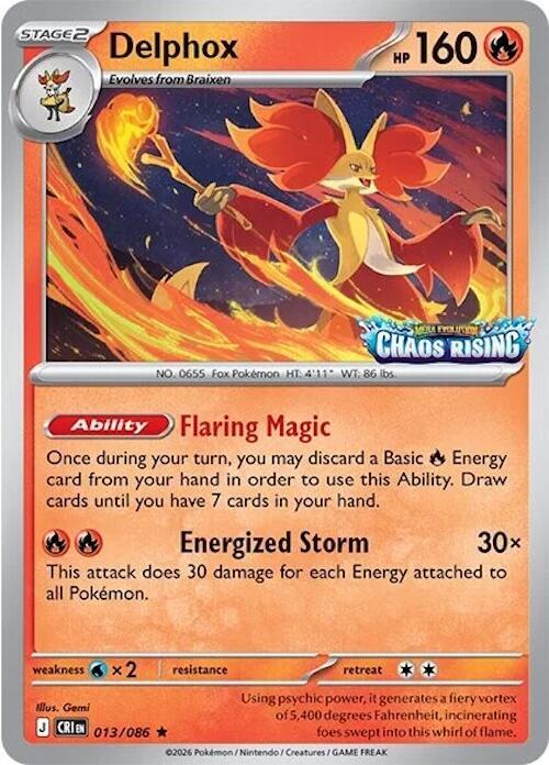 Delphox 013/086 — Miscellaneous Cards & Products (English Pokémon TCG card)