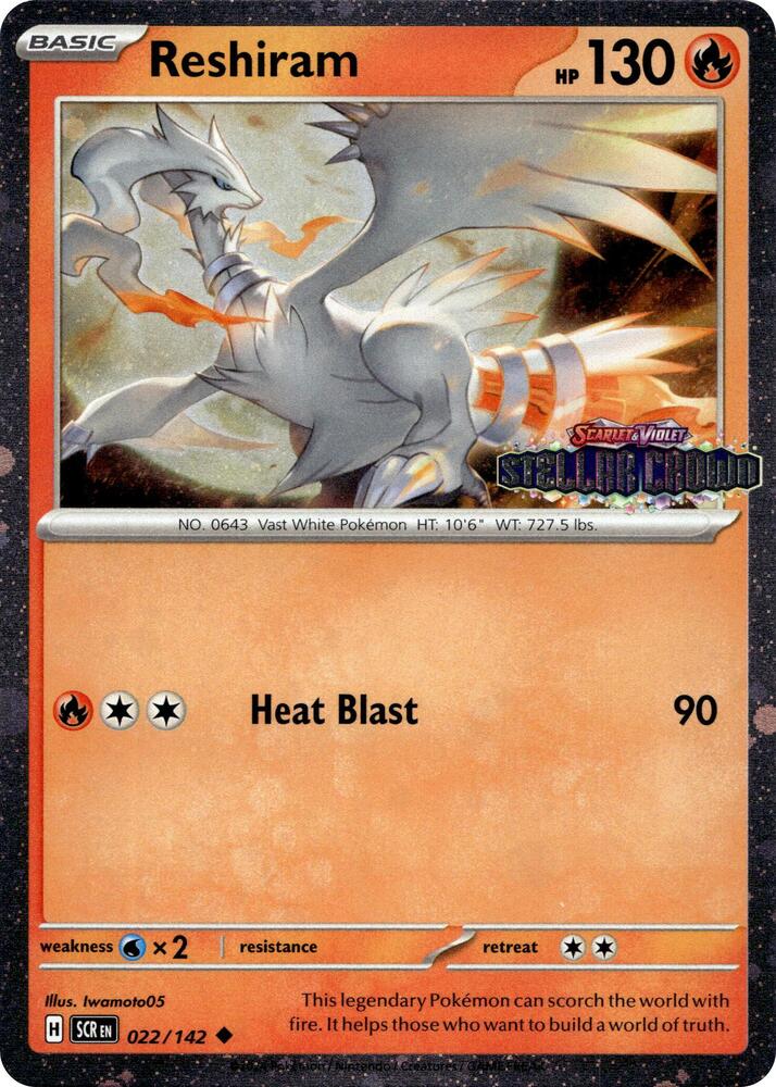 Reshiram (Stellar Crown Stamped) 022/142 — Miscellaneous Cards & Products (English Pokémon TCG card)