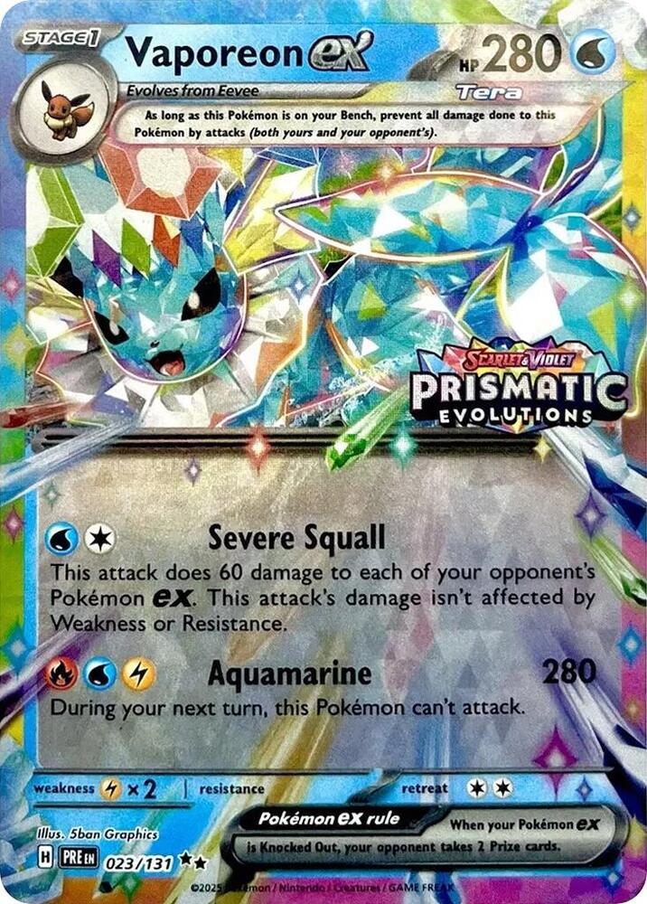 Vaporeon ex 023/131 — Miscellaneous Cards & Products (English Pokémon TCG card)