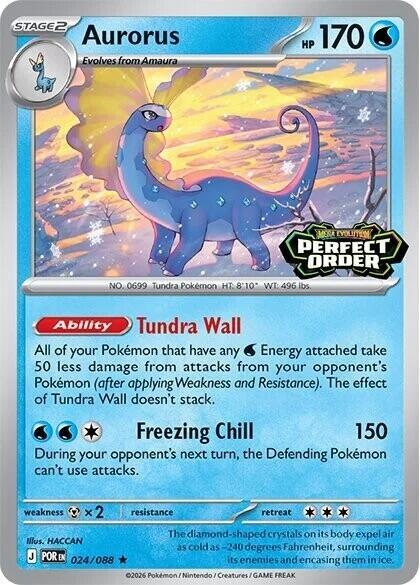 Aurorus (Perfect Order Stamped) 024/088 — Miscellaneous Cards & Products (English Pokémon TCG card)