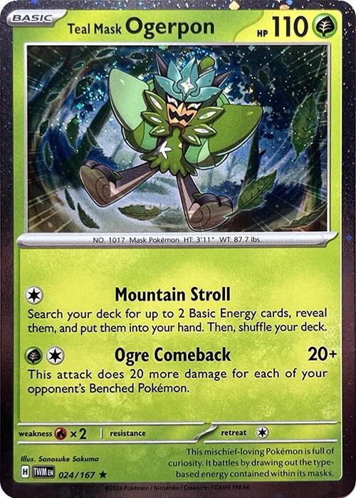Teal Mask Ogerpon 024/167 — Miscellaneous Cards & Products (English Pokémon TCG card)