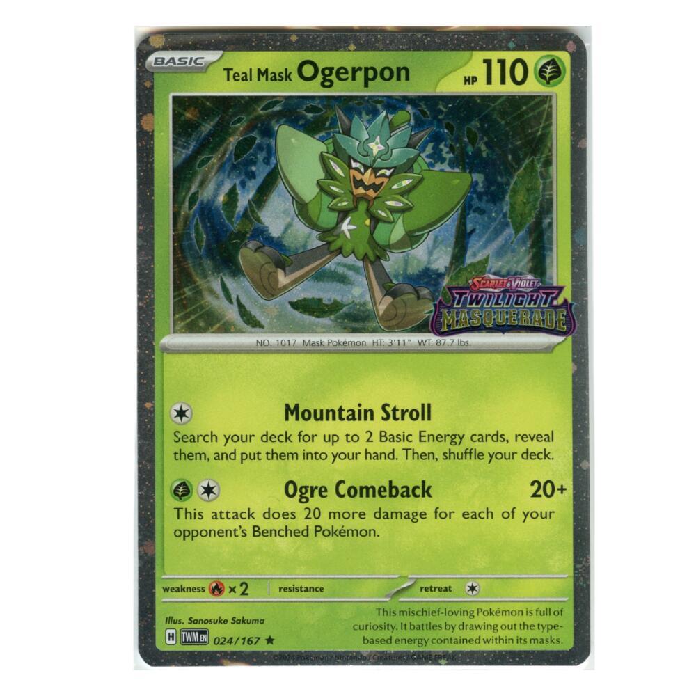 Teal Mask Ogerpon (Twilight Masquerade Stamp) 024/167 — Miscellaneous Cards & Products (English Pokémon TCG card)