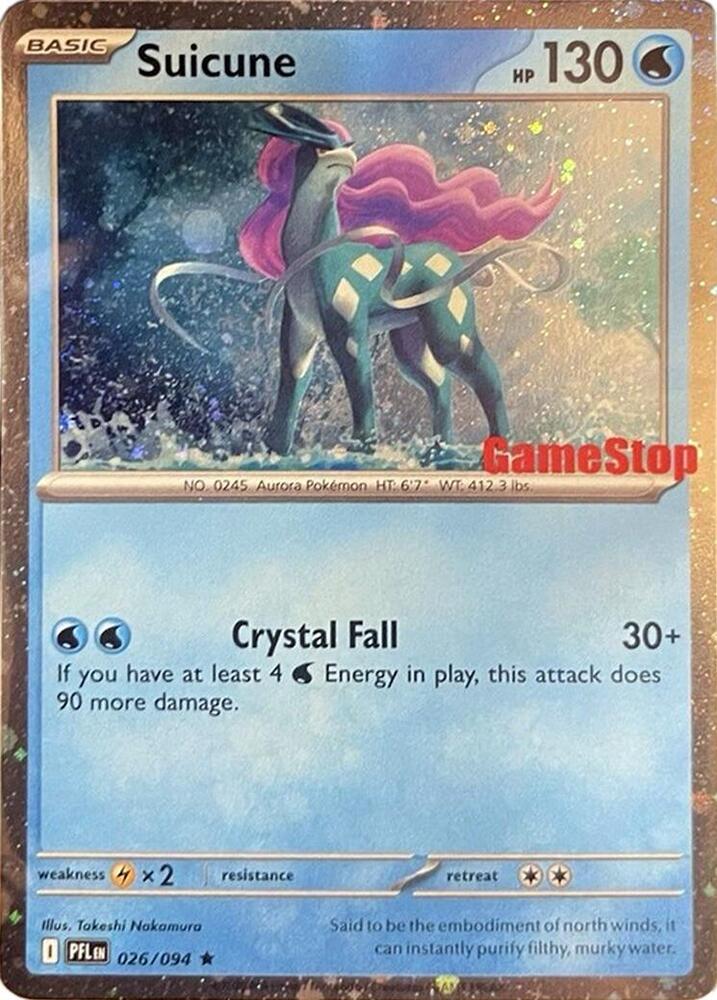Suicune (Cosmos Holo) (Gamestop Exclusive) 026/094 — Miscellaneous Cards & Products (English Pokémon TCG card)