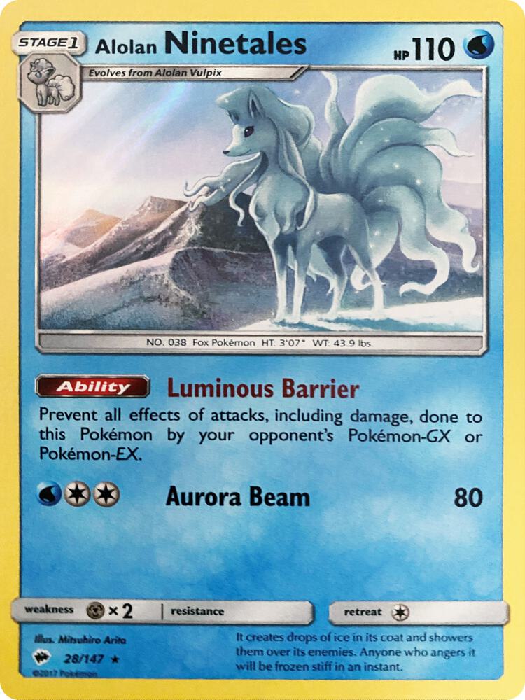 Alolan Ninetales 028/147 — Miscellaneous Cards & Products (English Pokémon TCG card)