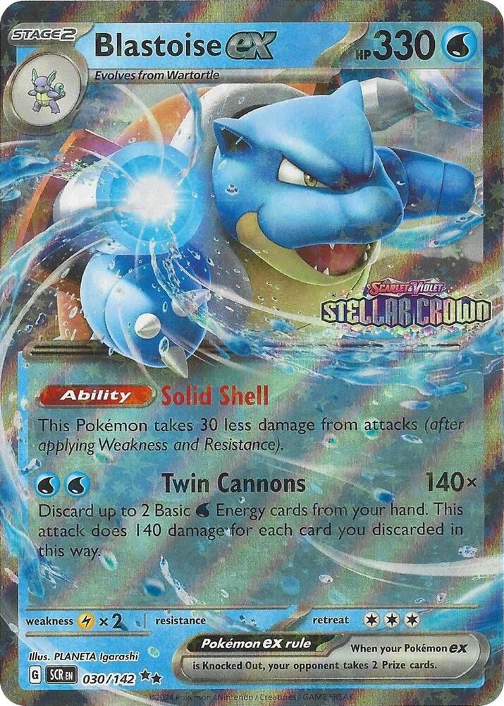 Blastoise ex (Stellar Crown Stamp) 030/142 — Miscellaneous Cards & Products (English Pokémon TCG card)