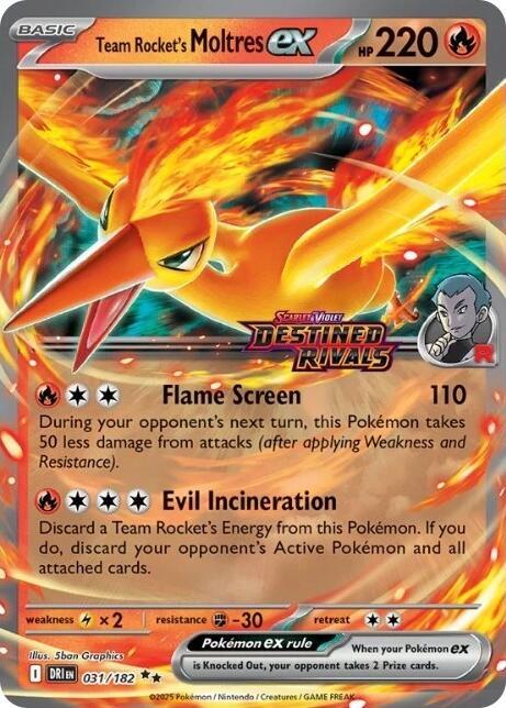 Team Rocket's Moltres ex 031/182 — Miscellaneous Cards & Products (English Pokémon TCG card)