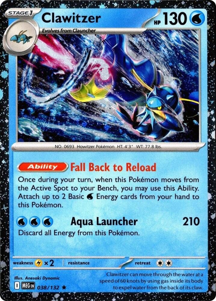 Clawitzer (Cosmos Holo) 038/132 — Miscellaneous Cards & Products (English Pokémon TCG card)