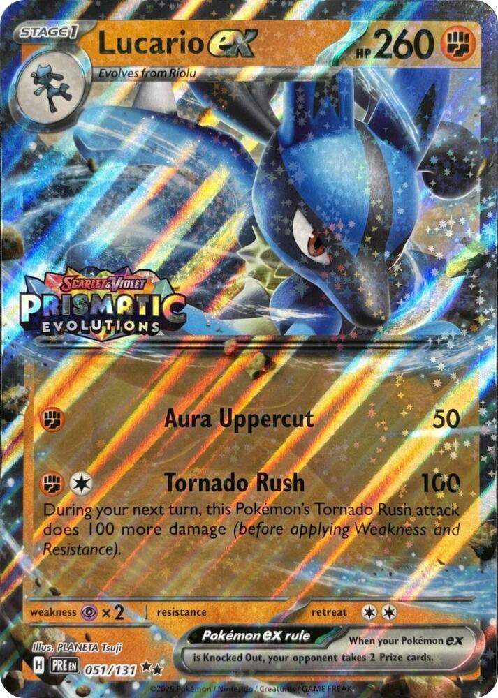 Lucario ex (Prismatic Evolutions Stamp) 051/131 — Miscellaneous Cards & Products (English Pokémon TCG card)