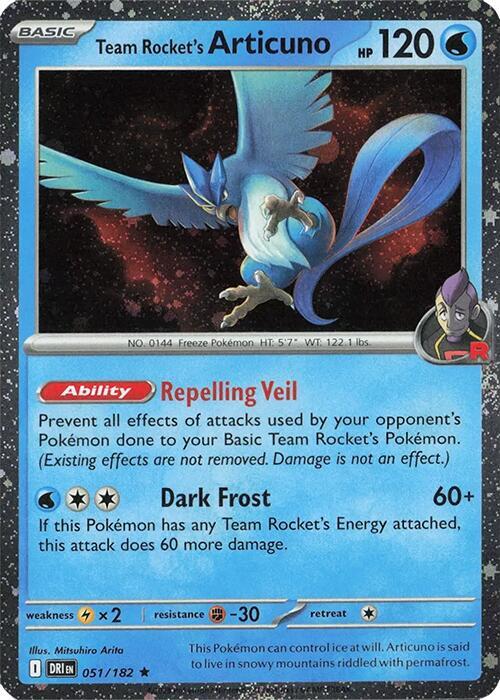 Team Rocket's Articuno 051/182 — Miscellaneous Cards & Products (English Pokémon TCG card)
