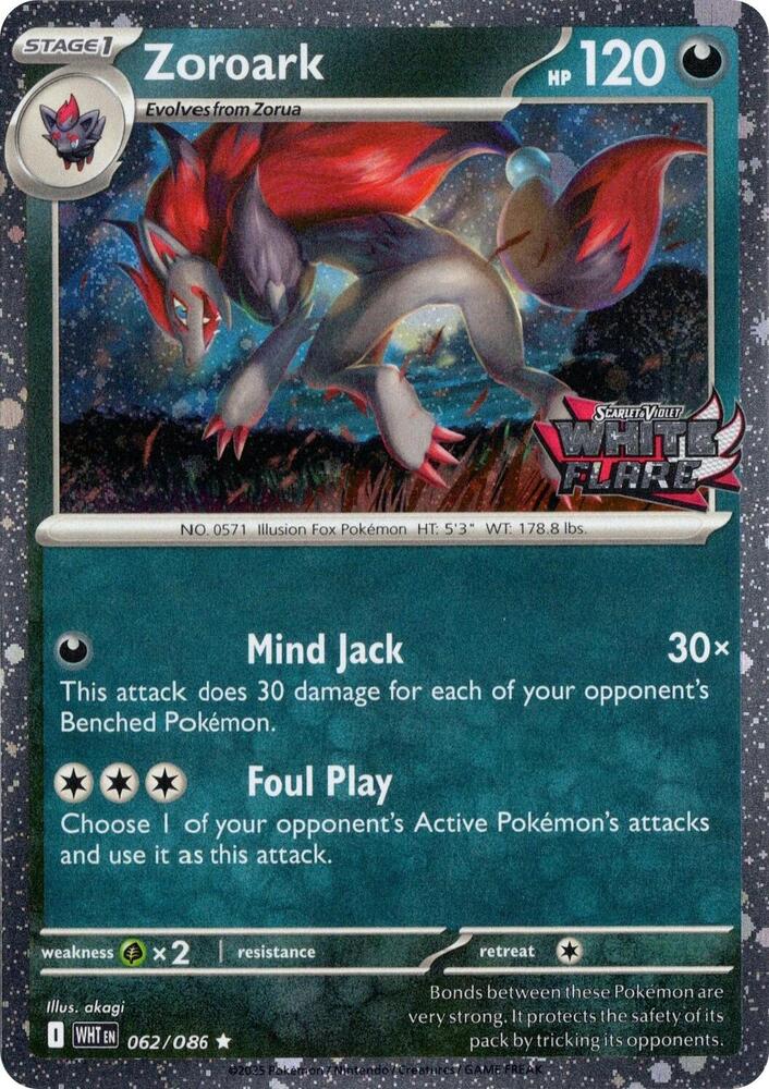 Zoroark (White Flare Stamped) 062/086 — Miscellaneous Cards & Products (English Pokémon TCG card)
