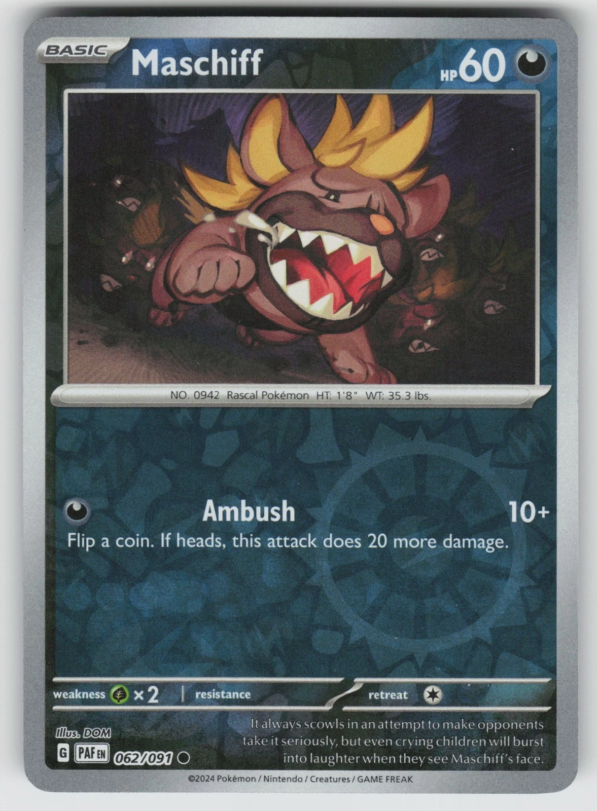 Maschiff 062/091 — Miscellaneous Cards & Products (English Pokémon TCG card)