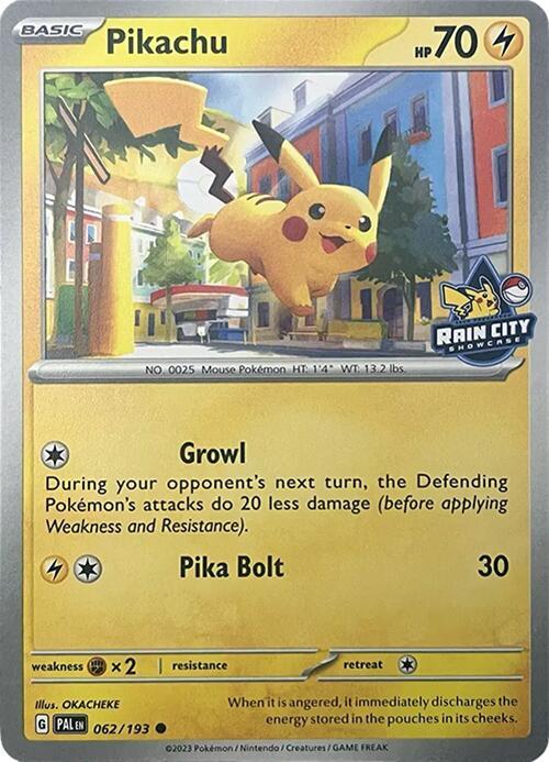 Pikachu (Rain City Showcase) 062/193 — Miscellaneous Cards & Products (English Pokémon TCG card)