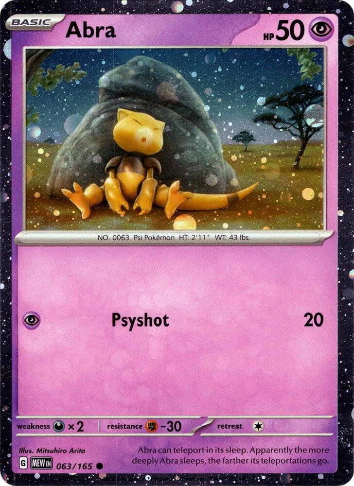 Abra 063/165 — Miscellaneous Cards & Products (English Pokémon TCG card)