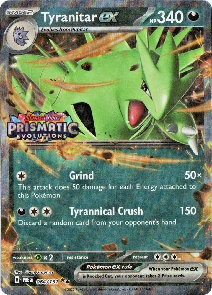 Tyranitar ex (Prismatic Evolutions Stamp) 064/131 — Miscellaneous Cards & Products (English Pokémon TCG card)